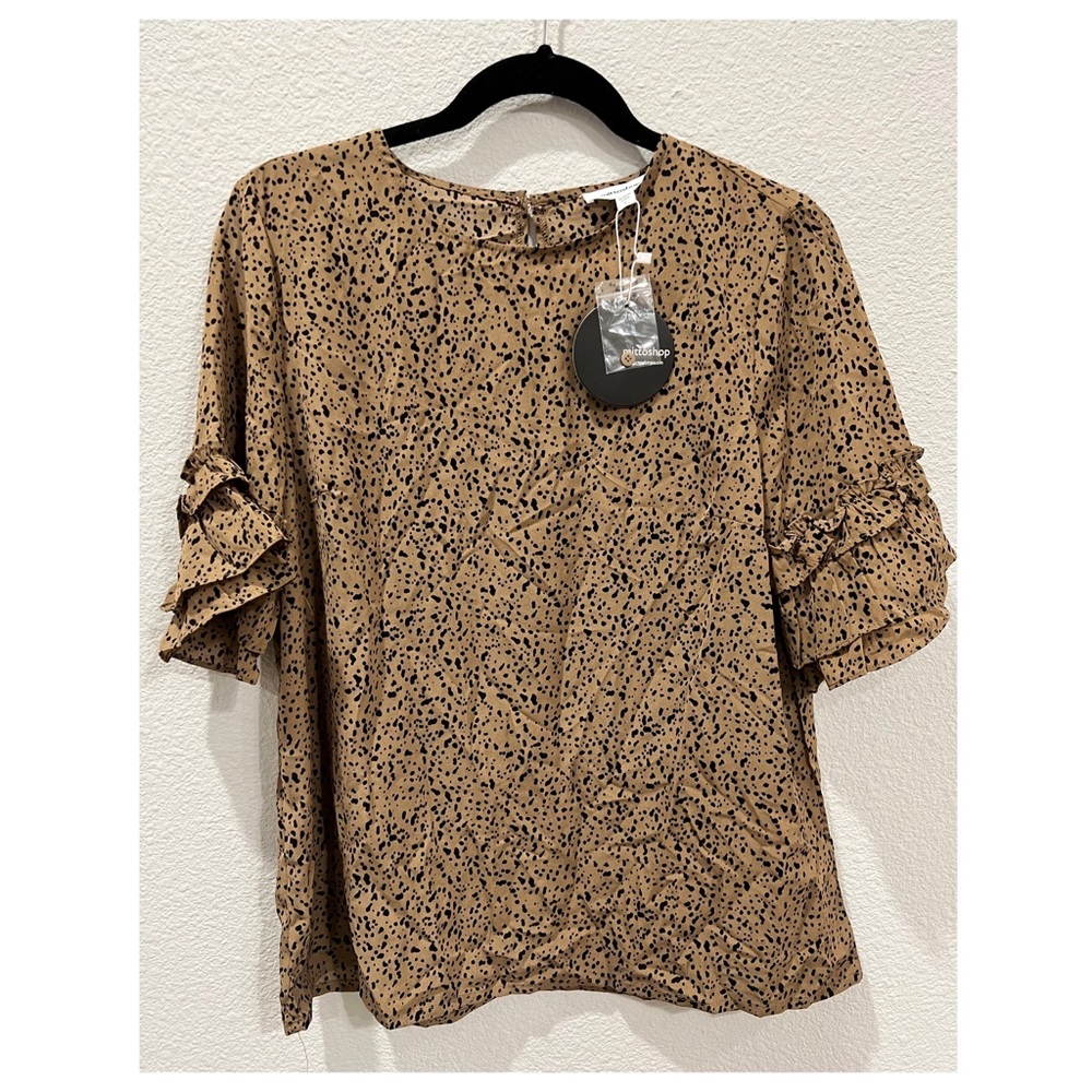 MittoShop Chiffon Ruffle Sleeve Blouse